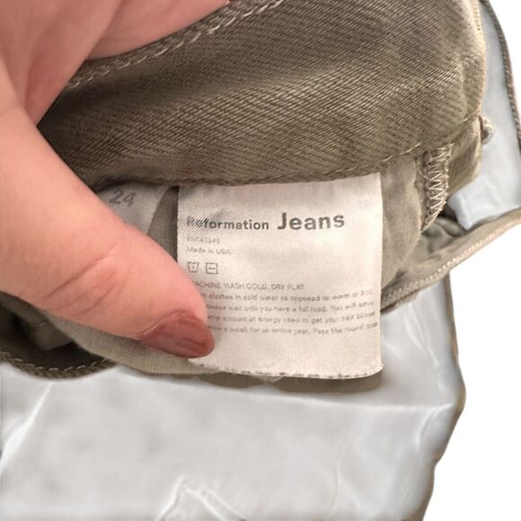 REFORMATION Utility Straight Leg Cargo Pant Army 24 - Picture 5 of 5